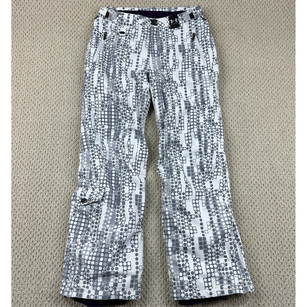 Under Armour Snow Ski Pants Womens M Gray Print Bunratty Mastermind Cold Gear